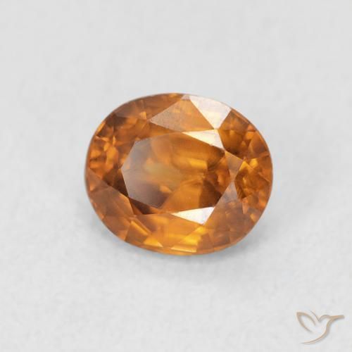 1.07 ct Orange Zircon Stone, Natural Zircon in Oval Facet Shape for Sale