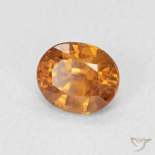 1.02 ct Orange Zircon Stone, Natural Zircon in Oval Facet Shape for Sale
