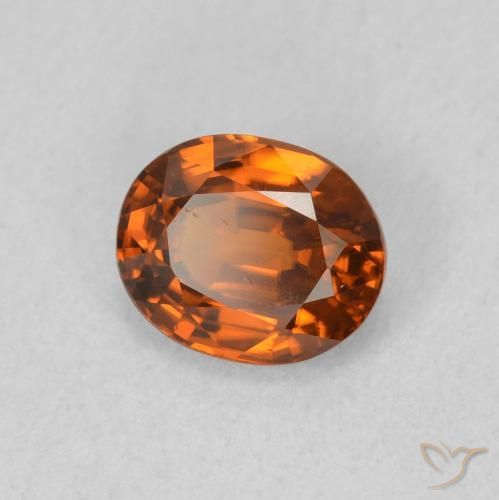 0.95 ct Orange Zircon Stone, Natural Zircon in Oval Facet Shape for Sale