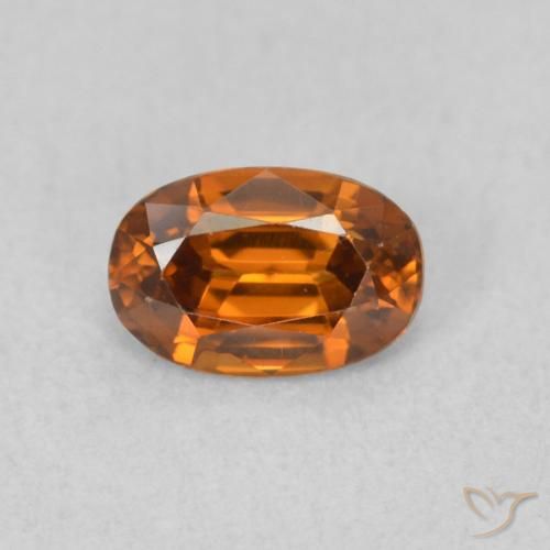 0.77ct Natural Deep Orange Zircon, Oval, VVS-VS