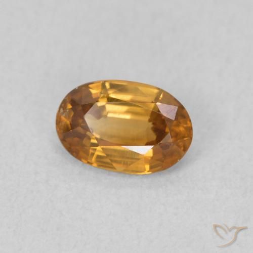 0.70 ct Orange Zircon Stone, Natural Zircon in Oval Facet Shape for Sale
