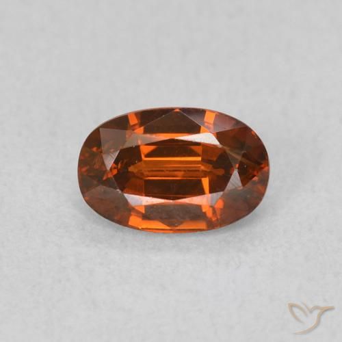 0.82ct Natural Reddish Orange Zircon, Oval, VVS-VS