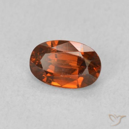 0.82 ct Orange Zircon Stone, Natural Zircon in Oval Facet Shape for Sale