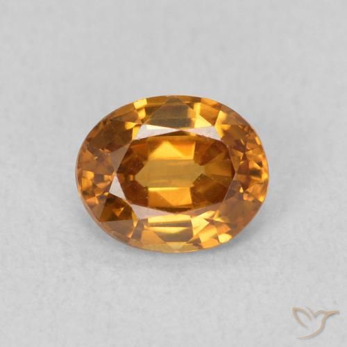 0.93ct Natural Medium Orange Zircon, Oval, VVS-VS
