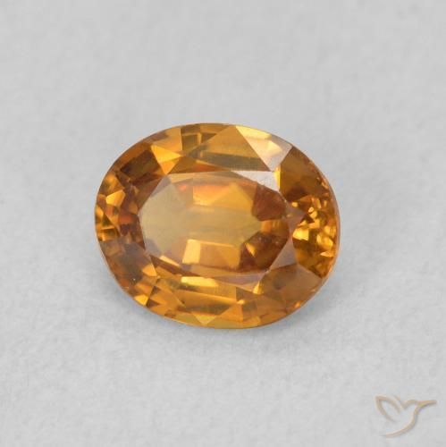 0.93 ct Orange Zircon Stone, Natural Zircon in Oval Facet Shape for Sale