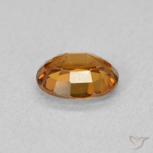 Zircon Gemstone in 6 x 4.9 mm Size for Sale, Zircon Stone in Medium Orange Color