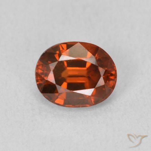 0.99ct Natural Deep Orange Zircon, Oval, VVS-VS, Photo A
