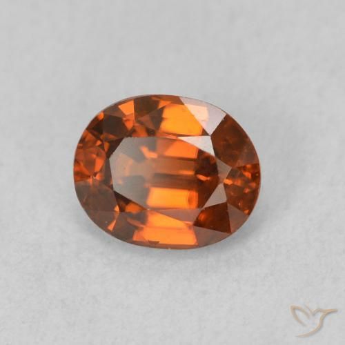 0.99 ct Orange Zircon Stone, Natural Zircon in Oval Facet Shape for Sale