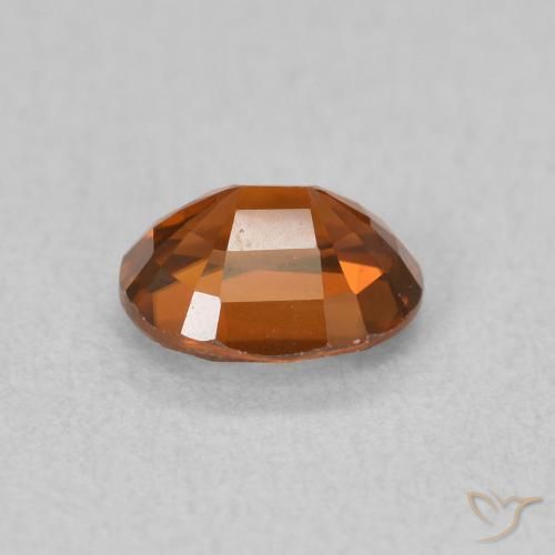 Zircon Gemstone in 6 x 4.8 mm Size for Sale, Zircon Stone in Deep Orange Color