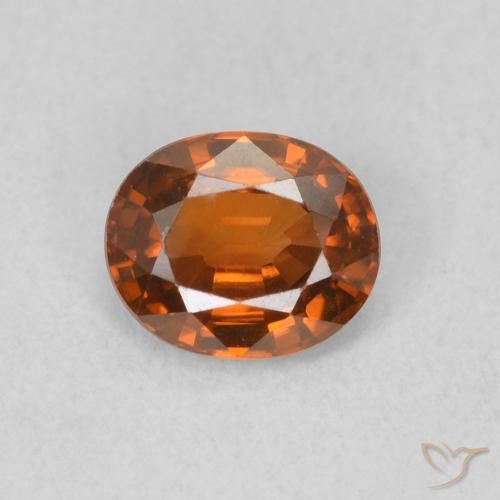 0.90ct Natural Fire Orange Zircon, Oval, VVS-VS