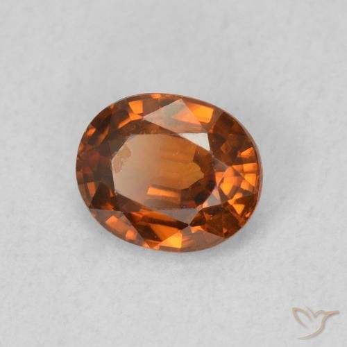 0.90 ct Orange Zircon Stone, Natural Zircon in Oval Facet Shape for Sale