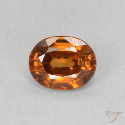0.99ct Natural Earthy Orange Zircon, Oval, VVS-VS
