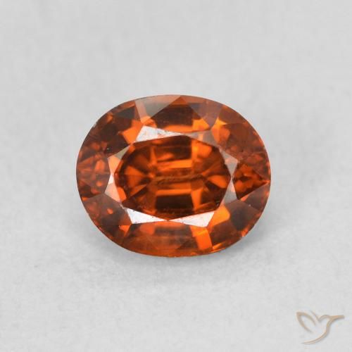 1.15ct Natural Reddish Orange Zircon, Oval, VVS-VS