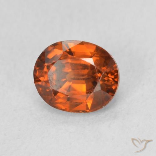1.15 ct Orange Zircon Stone, Natural Zircon in Oval Facet Shape for Sale