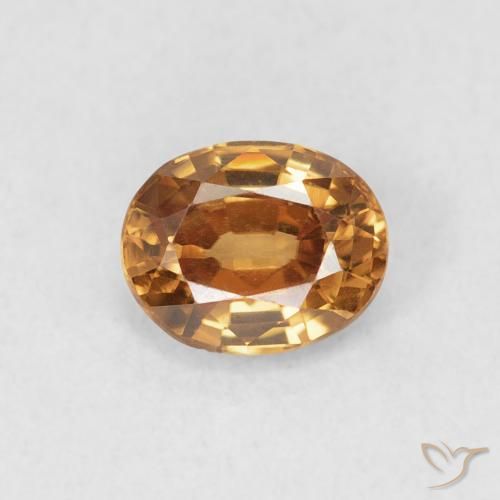 0.93ct Natural Orange Brown Zircon, Oval, VVS