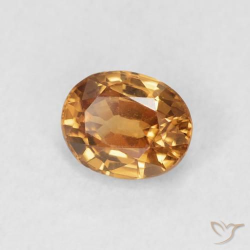 0.93 ct Orange Zircon Stone, Natural Zircon in Oval Facet Shape for Sale