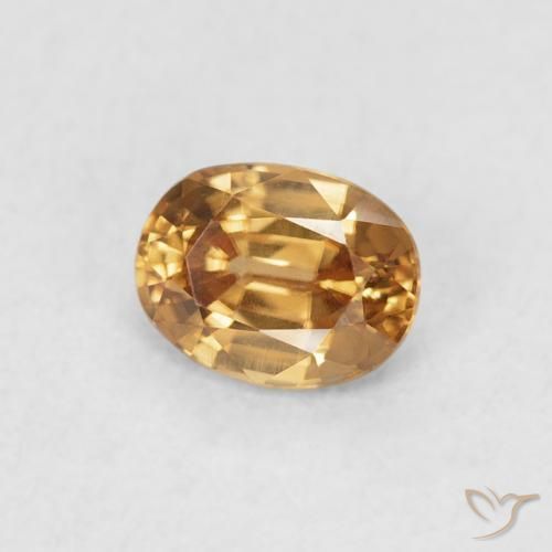 0.60 ct Golden Zircon Stone, Natural Zircon in Oval Facet Shape for Sale