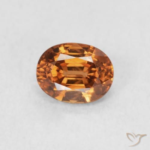 0.63ct Natural Deep Orange Zircon, Oval, VVS