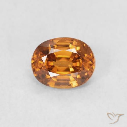 0.66ct Natural Medium Orange Zircon, Oval, VVS