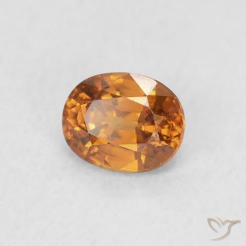 0.66 ct Orange Zircon Stone, Natural Zircon in Oval Facet Shape for Sale