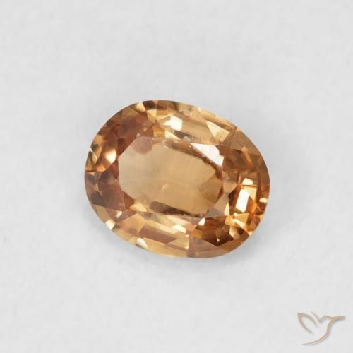 0.54 ct Orange Zircon Stone, Natural Zircon in Oval Facet Shape for Sale