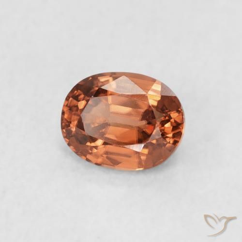 0.62 ct Orange Zircon Stone, Natural Zircon in Oval Facet Shape for Sale
