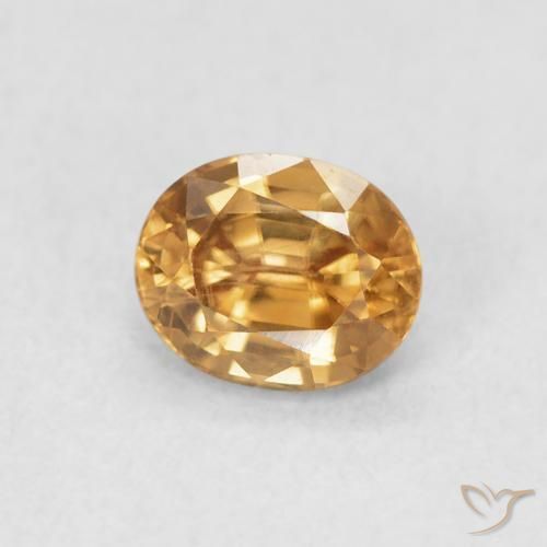 1.09 ct Golden Zircon Stone, Natural Zircon in Oval Facet Shape for Sale