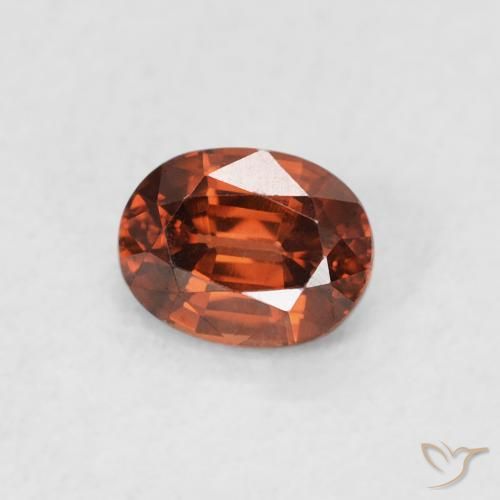 0.66 ct Orange Zircon Stone, Natural Zircon in Oval Facet Shape for Sale