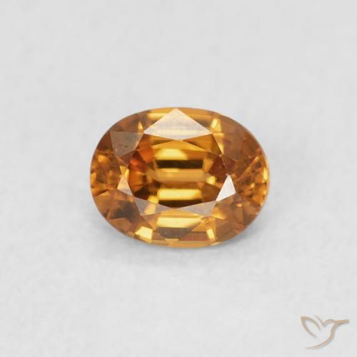 0.61ct Natural Deep Orange Zircon, Oval, VVS