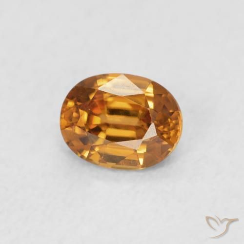 0.61 ct Orange Zircon Stone, Natural Zircon in Oval Facet Shape for Sale