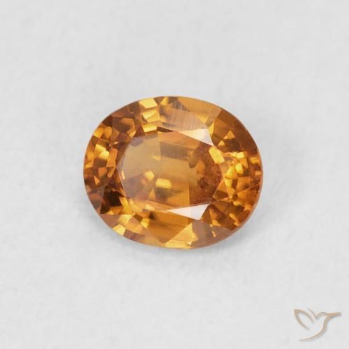 0.83 ct Orange Zircon Stone, Natural Zircon in Oval Facet Shape for Sale