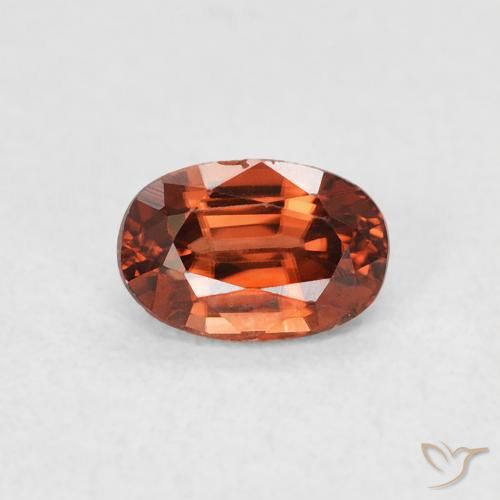 0.85ct Natural Reddish Orange Zircon, Oval, VVS-VS