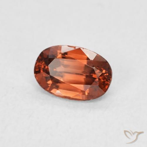0.85 ct Orange Zircon Stone, Natural Zircon in Oval Facet Shape for Sale