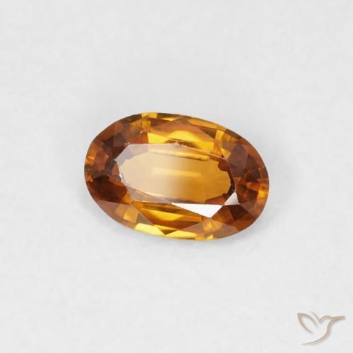 0.56 ct Orange Zircon Stone, Natural Zircon in Oval Facet Shape for Sale