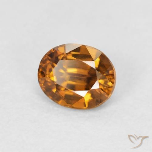 1.00 ct Orange Zircon Stone, Natural Zircon in Oval Facet Shape for Sale