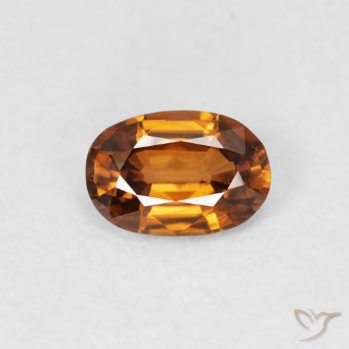 0.65ct Natural Orange Brown Zircon, Oval, VVS-VS