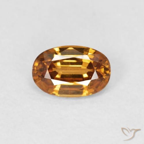 0.76ct Natural Medium Orange Zircon, Oval, VVS-VS