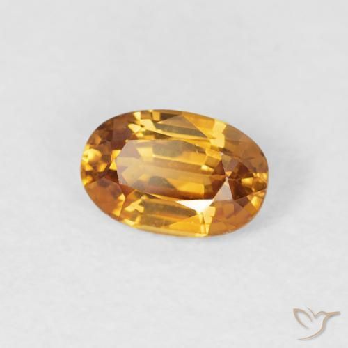 0.76 ct Orange Zircon Stone, Natural Zircon in Oval Facet Shape for Sale