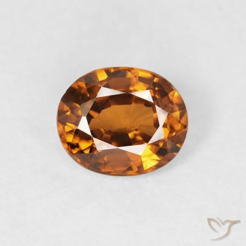 0.90ct Natural Earth Orange Zircon, Oval, VVS-VS