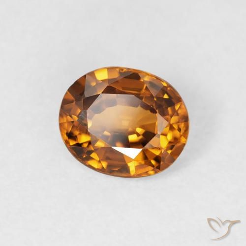 0.90 ct Orange Zircon Stone, Natural Zircon in Oval Facet Shape for Sale