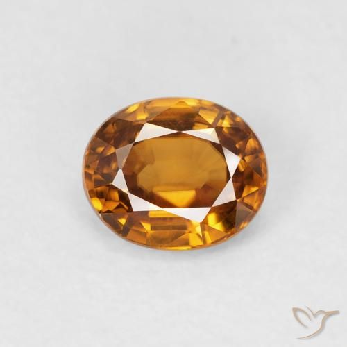 1.00ct Natural Medium Orange Zircon, Oval, VVS-VS