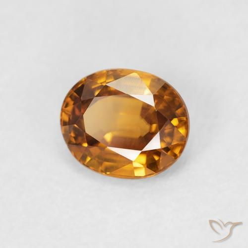 1.00 ct Orange Zircon Stone, Natural Zircon in Oval Facet Shape for Sale