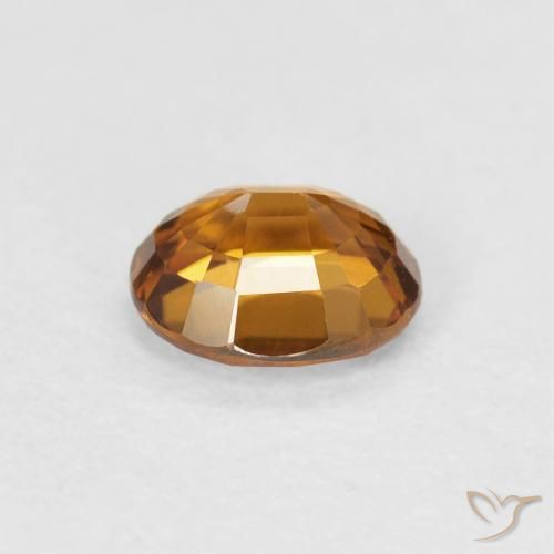 Zircon Gemstone in 6 x 4.9 mm Size for Sale, Zircon Stone in Medium Orange Color