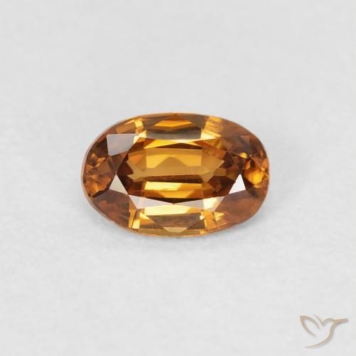 0.68ct Natural Orange Brown Zircon, Oval, VVS-VS