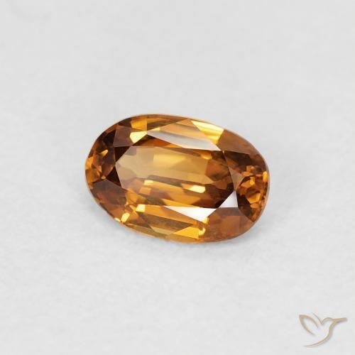 0.68 ct Orange Zircon Stone, Natural Zircon in Oval Facet Shape for Sale