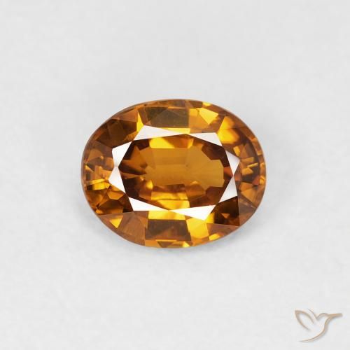 0.82ct Natural Orange Brown Zircon, Oval, VVS-VS