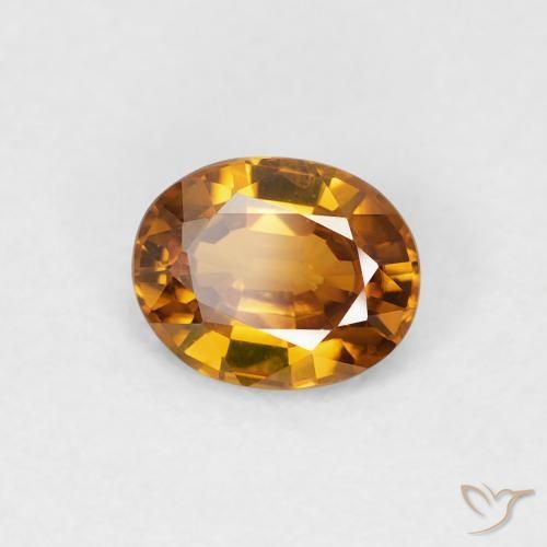 0.82 ct Orange Zircon Stone, Natural Zircon in Oval Facet Shape for Sale