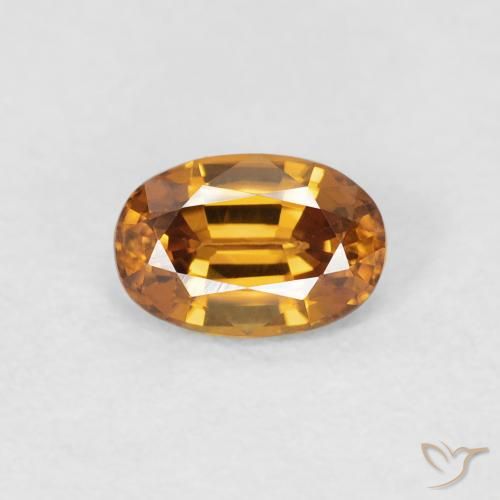 0.76ct Natural Medium Orange Zircon, Oval, VVS-VS