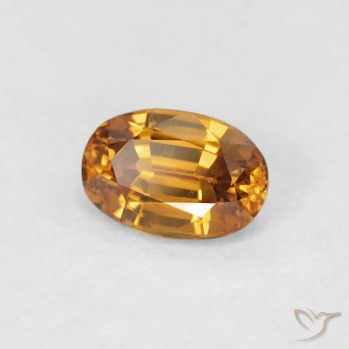 0.76 ct Orange Zircon Stone, Natural Zircon in Oval Facet Shape for Sale