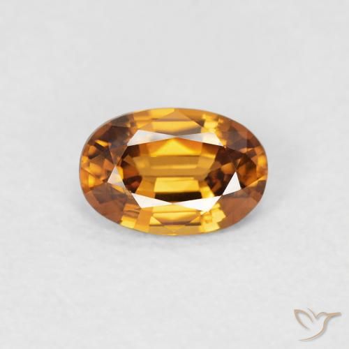 0.69ct Natural Medium Orange Zircon, Oval, VVS-VS